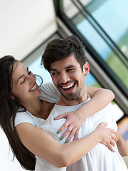 Image showing relaxed young couple at home