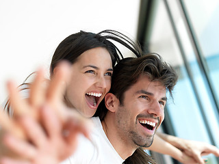 Image showing relaxed young couple at home