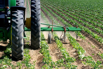 Image showing farmer plowing