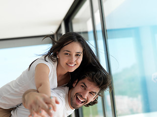 Image showing relaxed young couple at home