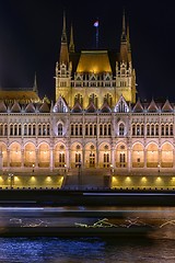 Image showing Night detail of the Parliament building 