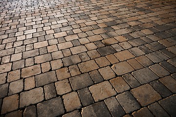 Image showing Stone sidewalk angle shot