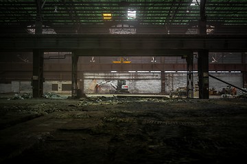 Image showing Industrial interior with bulldozer inside