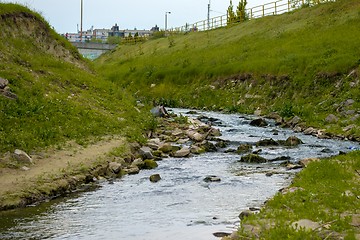 Image showing Sewage Water flowing into the river