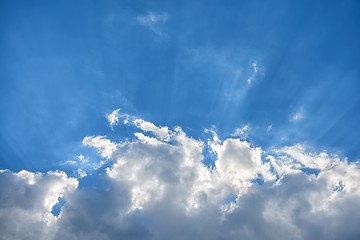 Image showing Beautiful sky with fluffy clouds