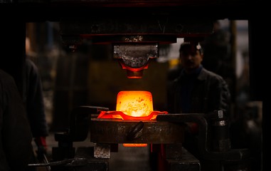 Image showing Hot iron in smeltery