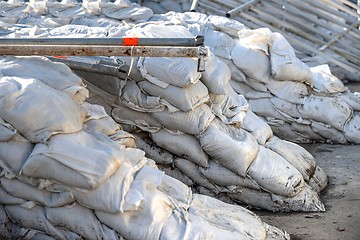 Image showing White sandbags 