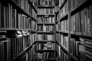 Image showing Library interior with books