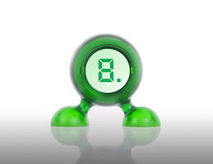 Image showing Small green plastic object with a digital display