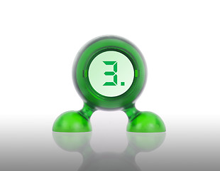 Image showing Small green plastic object with a digital display