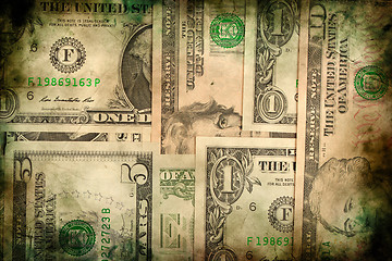 Image showing USA dollar money banknotes texture grunge background