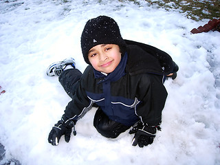 Image showing Enjoying snow