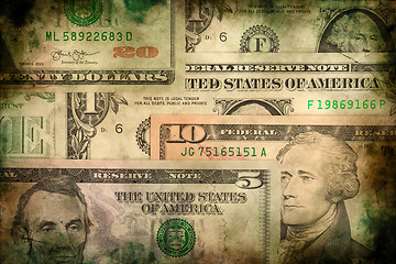 Image showing USA dollar money banknotes texture grunge background