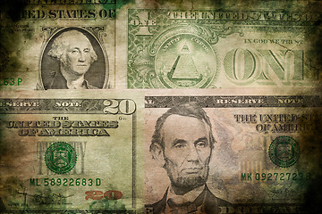 Image showing USA dollar money banknotes texture grunge background