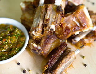Image showing ribs with sauce