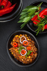 Image showing Chilli con carne in pan