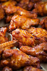 Image showing Chicken wings on baking sheet