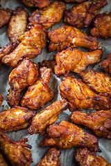 Image showing Chicken wings on baking sheet