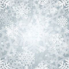 Image showing Shiny Silver Light Snowflakes Seamless Pattern for Christmas Des