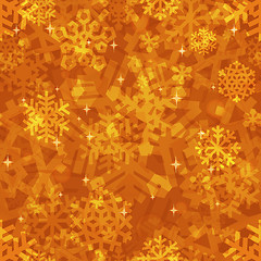 Image showing shiny_golden_snowflakes_seamless_pattern