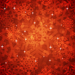 Image showing Shiny Red Snowflakes Seamless Pattern for Christmas Desing