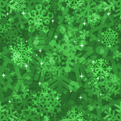 Image showing shiny_green_snowflakes_seamless_pattern