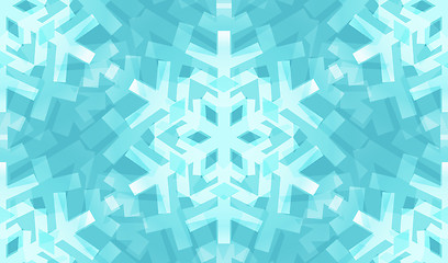 Image showing Shiny Blue Snowflakes Seamless Pattern for Christmas Desing