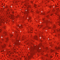 Image showing shiny_red_snowflakes_seamless_pattern