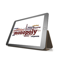 Image showing Monopoly word cloud on tablet