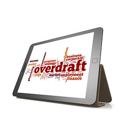 Image showing Overdraft word cloud on tablet