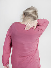 Image showing elderly woman with back pain