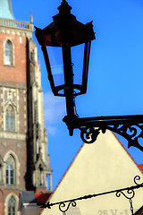 Image showing Gas lantern on Ostrow Tumski, Wroclaw in Poland