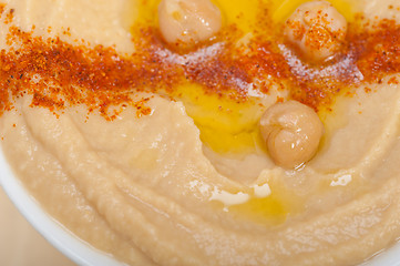 Image showing Hummus with mint on top