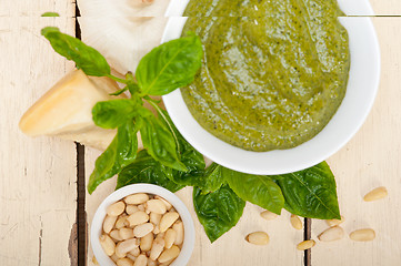 Image showing Italian basil pesto sauce ingredients