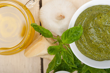 Image showing Italian basil pesto sauce ingredients