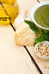 Image showing Italian basil pesto sauce ingredients