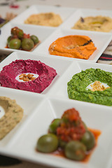 Image showing Delicious and healthy hummus 