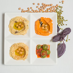 Image showing Delicious and healthy hummus 