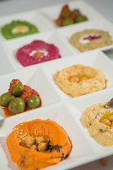 Image showing Delicious and healthy hummus 