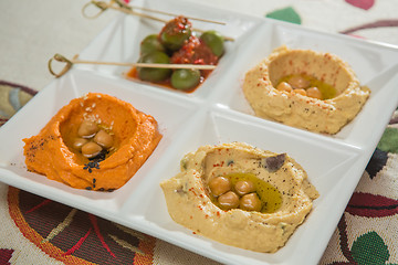 Image showing Delicious and healthy hummus 