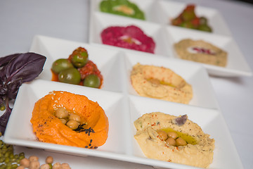 Image showing Delicious and healthy hummus 