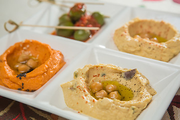 Image showing Delicious and healthy hummus 