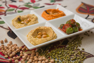 Image showing Delicious and healthy hummus 