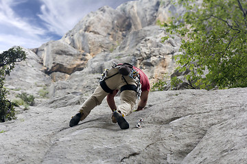 Image showing Climber on the rock wall