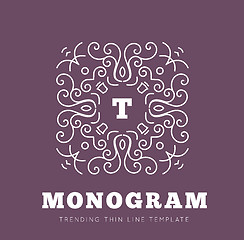 Image showing Simple and graceful monogram design template