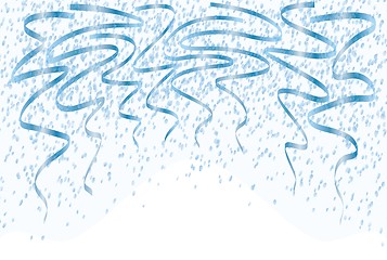 Image showing falling blue confetti