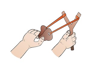 Image showing hands and slingshot