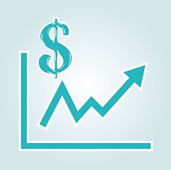 Image showing increasing graph with dollar symbol