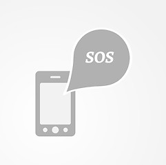 Image showing phone and speak bubble with sos