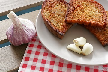 Image showing fried bread and garlic